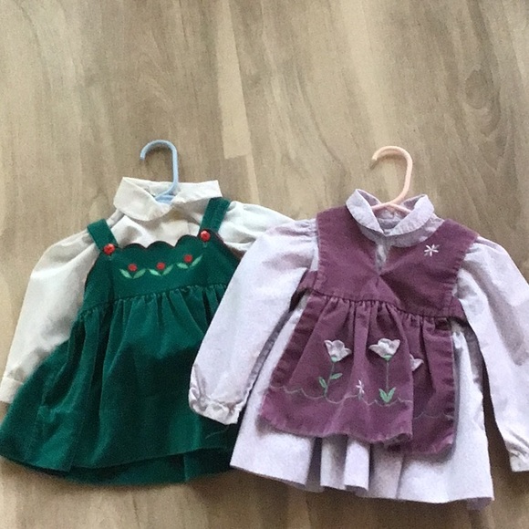 Lot of 2 vintage A Little Angel dresses 12 M - Picture 1 of 7